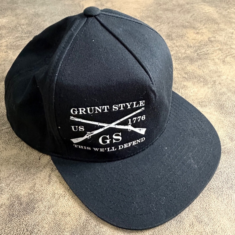 Grunt‎ Style Snapback Hat Mens OSFM Black Patriotic 1776 Logo Yupoong Cap